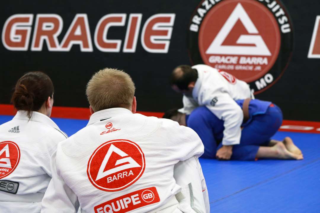 Students practicing Brazilian Jiu-Jitsu at Gracie Barra O’Fallon